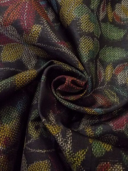 画像12: N0409N Mint  女性用 紬  シルク(正絹)   マルチカラー, 唐花 【中古】 【USED】 【リサイクル】 ★★★★☆ (12)