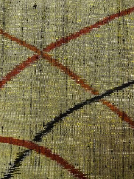 画像5: N0409O Mint  女性用 紬  シルク(正絹)  灰色がかった オリーブ, 線 【中古】 【USED】 【リサイクル】 ★★★★☆ (5)