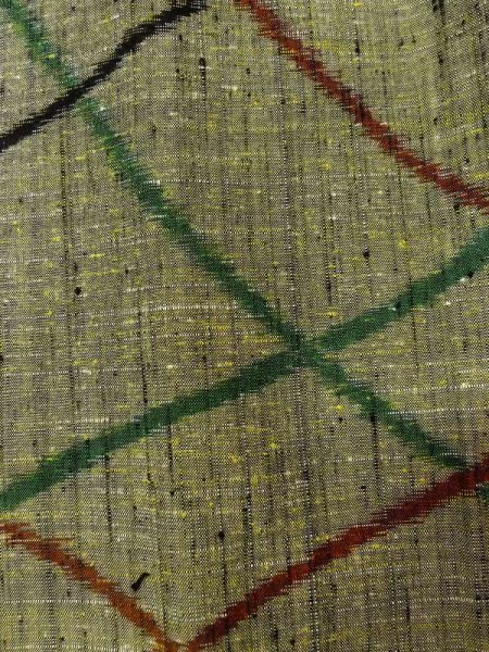 画像6: N0409O Mint  女性用 紬  シルク(正絹)  灰色がかった オリーブ, 線 【中古】 【USED】 【リサイクル】 ★★★★☆ (6)