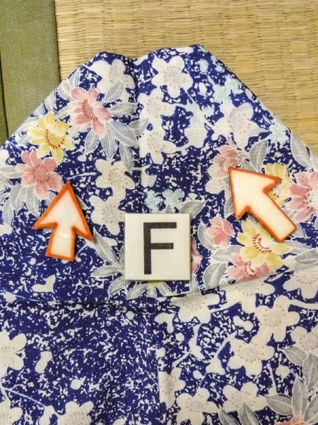 画像19: N0409P  女性用 小紋  シルク(正絹)  鮮やか 青, 桜 【中古】 【USED】 【リサイクル】 ★★☆☆☆ (19)