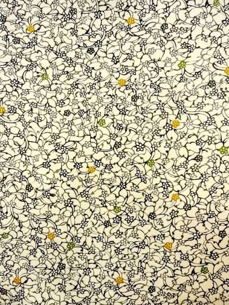 画像3: N0409S  女性用 小紋  シルク（正絹）   アイボリー, 花 【中古】 【USED】 【リサイクル】 ★★★☆☆ (3)