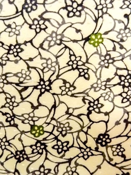 画像6: N0409S  女性用 小紋  シルク（正絹）   アイボリー, 花 【中古】 【USED】 【リサイクル】 ★★★☆☆ (6)