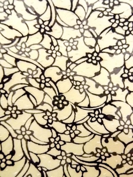 画像7: N0409S  女性用 小紋  シルク（正絹）   アイボリー, 花 【中古】 【USED】 【リサイクル】 ★★★☆☆ (7)