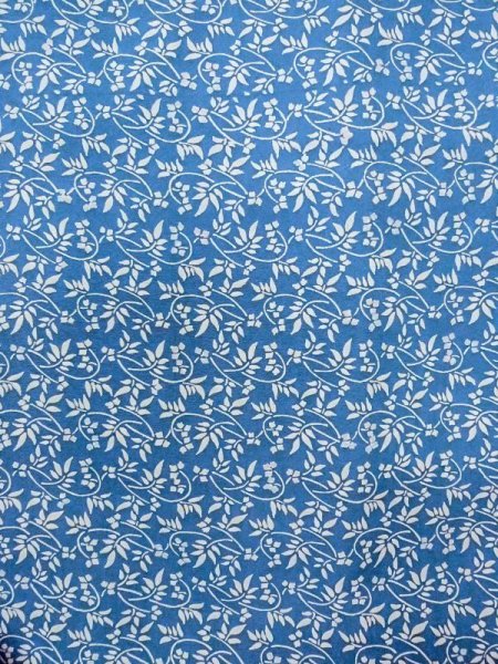 画像4: N0409V  女性用 小紋  シルク(正絹)  灰色がかった 青, 花 【中古】 【USED】 【リサイクル】 ★★☆☆☆ (4)