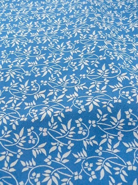 画像10: N0409V  女性用 小紋  シルク(正絹)  灰色がかった 青, 花 【中古】 【USED】 【リサイクル】 ★★☆☆☆ (10)