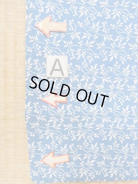 画像14: N0409V  女性用 小紋  シルク（正絹）  灰色がかった 青, 花 【中古】 【USED】 【リサイクル】 ★★☆☆☆ (14)