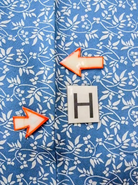 画像21: N0409V  女性用 小紋  シルク(正絹)  灰色がかった 青, 花 【中古】 【USED】 【リサイクル】 ★★☆☆☆ (21)