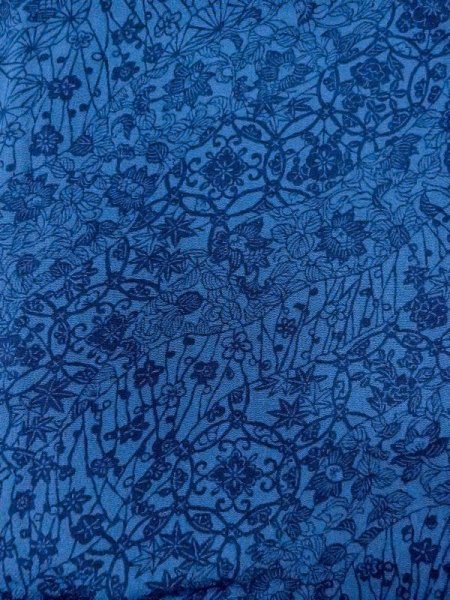 画像3: N0409W Mint  女性用 小紋  シルク(正絹) 淡い 深い 藍, ぼたん 【中古】 【USED】 【リサイクル】 ★★★★☆ (3)