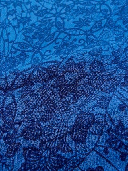 画像9: N0409W Mint  女性用 小紋  シルク(正絹) 淡い 深い 藍, ぼたん 【中古】 【USED】 【リサイクル】 ★★★★☆ (9)