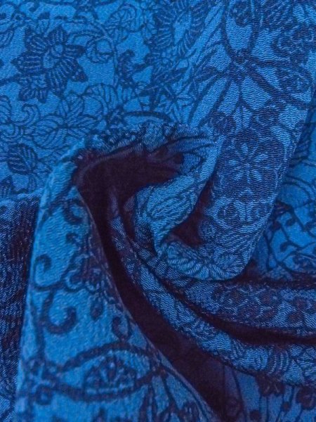 画像11: N0409W Mint  女性用 小紋  シルク(正絹) 淡い 深い 藍, ぼたん 【中古】 【USED】 【リサイクル】 ★★★★☆ (11)