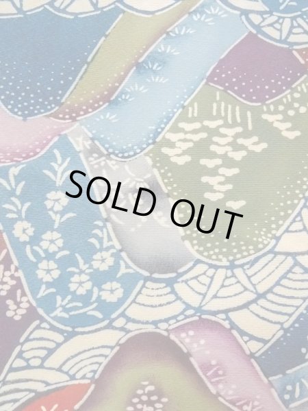 画像5: N0409X  女性用 小紋  シルク（正絹）   マルチカラー, 桜 【中古】 【USED】 【リサイクル】 ★★☆☆☆ (5)