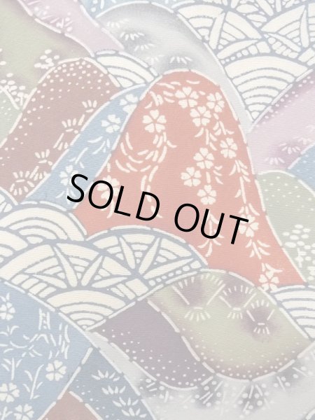 画像6: N0409X  女性用 小紋  シルク（正絹）   マルチカラー, 桜 【中古】 【USED】 【リサイクル】 ★★☆☆☆ (6)