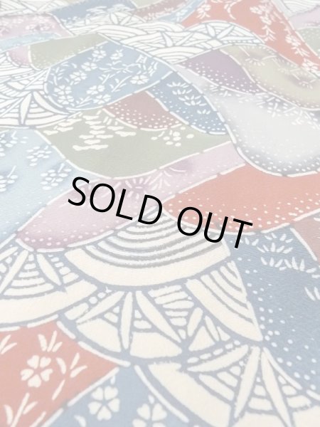 画像10: N0409X  女性用 小紋  シルク（正絹）   マルチカラー, 桜 【中古】 【USED】 【リサイクル】 ★★☆☆☆ (10)