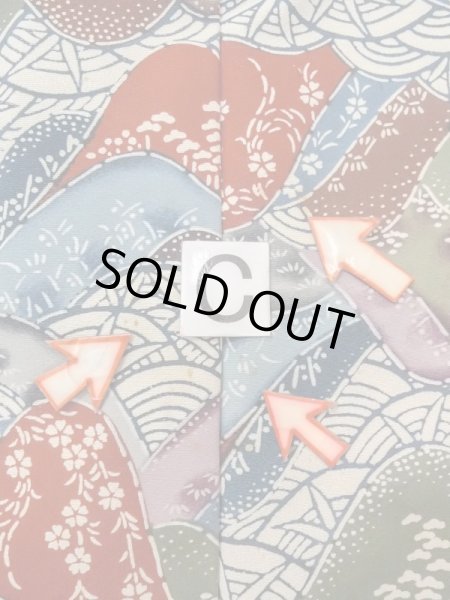 画像16: N0409X  女性用 小紋  シルク（正絹）   マルチカラー, 桜 【中古】 【USED】 【リサイクル】 ★★☆☆☆ (16)