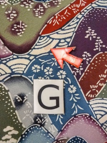 画像20: N0409X  女性用 小紋  シルク(正絹)   マルチカラー, 桜 【中古】 【USED】 【リサイクル】 ★★☆☆☆ (20)