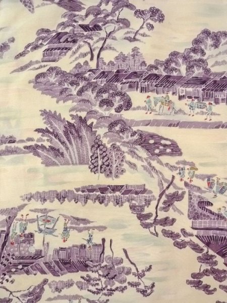 画像3: N0409Z  女性用 小紋  シルク（正絹）   アイボリー, 松/松葉 【中古】 【USED】 【リサイクル】 ★★★☆☆ (3)