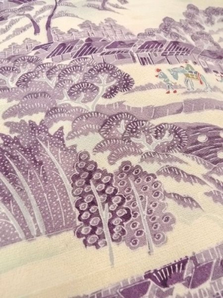 画像10: N0409Z  女性用 小紋  シルク（正絹）   アイボリー, 松/松葉 【中古】 【USED】 【リサイクル】 ★★★☆☆ (10)