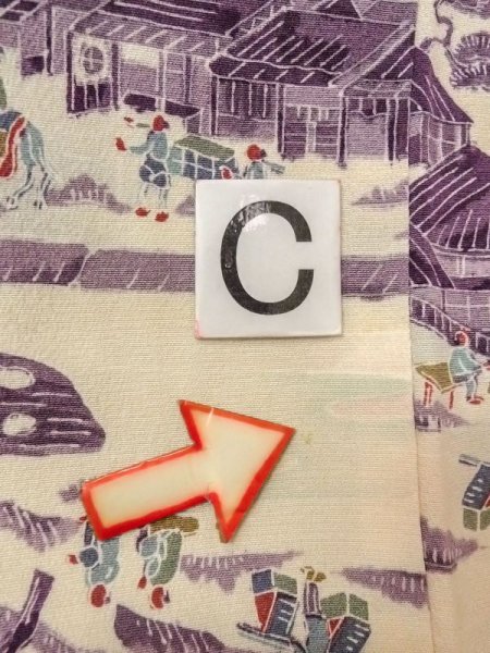 画像16: N0409Z  女性用 小紋  シルク（正絹）   アイボリー, 松/松葉 【中古】 【USED】 【リサイクル】 ★★★☆☆ (16)