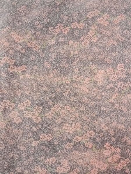 画像3: N0410A  女性用 小紋  シルク(正絹)   灰色, 梅 【中古】 【USED】 【リサイクル】 ★★★☆☆ (3)