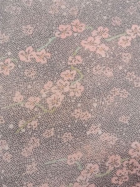 画像7: N0410A  女性用 小紋  シルク(正絹)   灰色, 梅 【中古】 【USED】 【リサイクル】 ★★★☆☆ (7)