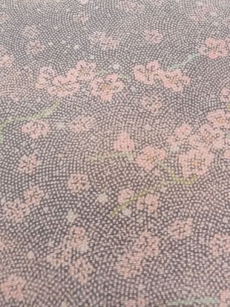 画像9: N0410A  女性用 小紋  シルク(正絹)   灰色, 梅 【中古】 【USED】 【リサイクル】 ★★★☆☆ (9)