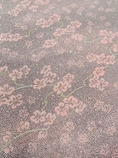 画像10: N0410A  女性用 小紋  シルク(正絹)   灰色, 梅 【中古】 【USED】 【リサイクル】 ★★★☆☆ (10)