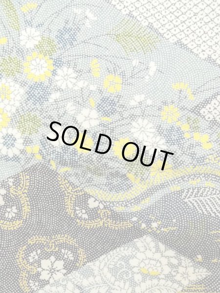 画像7: N0410C  女性用 小紋  シルク（正絹）   マルチカラー, 花丸文 【中古】 【USED】 【リサイクル】 ★★★☆☆ (7)