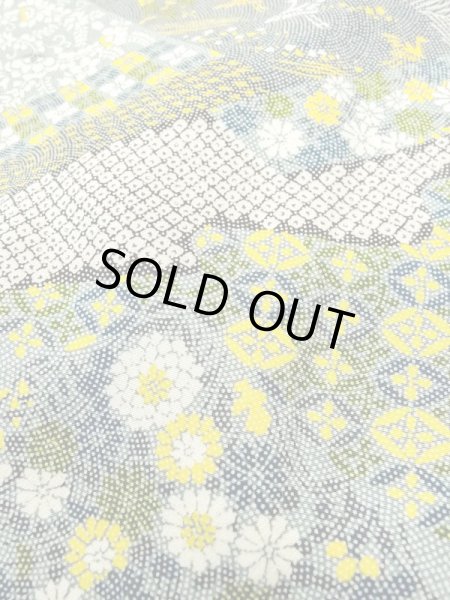 画像10: N0410C  女性用 小紋  シルク（正絹）   マルチカラー, 花丸文 【中古】 【USED】 【リサイクル】 ★★★☆☆ (10)