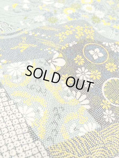 画像11: N0410C  女性用 小紋  シルク（正絹）   マルチカラー, 花丸文 【中古】 【USED】 【リサイクル】 ★★★☆☆ (11)