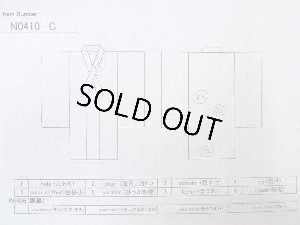 画像14: N0410C  女性用 小紋  シルク（正絹）   マルチカラー, 花丸文 【中古】 【USED】 【リサイクル】 ★★★☆☆ (14)