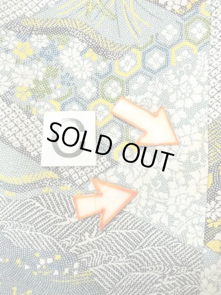 画像17: N0410C  女性用 小紋  シルク（正絹）   マルチカラー, 花丸文 【中古】 【USED】 【リサイクル】 ★★★☆☆ (17)