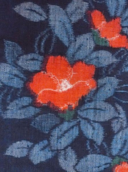 画像5: N0430C Mint  女性用 紬  シルク(正絹)   藍, 椿 【中古】 【USED】 【リサイクル】 ★★★★☆ (5)