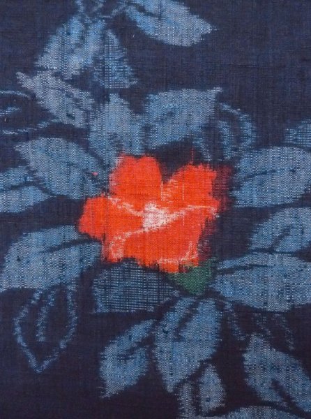 画像6: N0430C Mint  女性用 紬  シルク(正絹)   藍, 椿 【中古】 【USED】 【リサイクル】 ★★★★☆ (6)