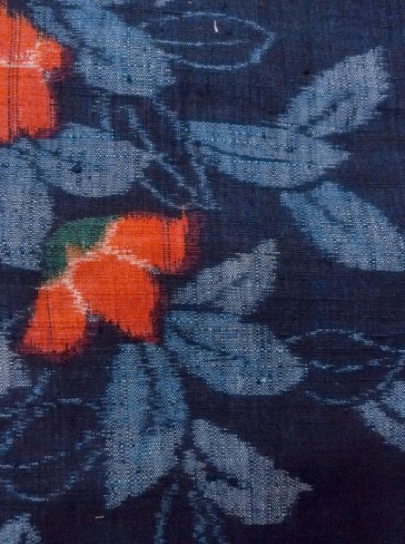 画像7: N0430C Mint  女性用 紬  シルク(正絹)   藍, 椿 【中古】 【USED】 【リサイクル】 ★★★★☆ (7)