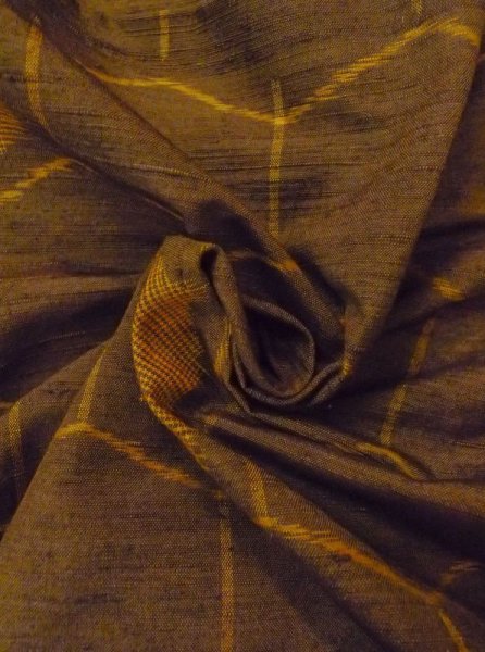 画像11: N0430E  女性用 紬  シルク(正絹)   茶色, 亀甲 【中古】 【USED】 【リサイクル】 ★★★☆☆ (11)