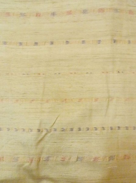 画像3: N0430F Mint  女性用 紬  シルク(正絹)  灰色がかった 黄緑色, 縞 【中古】 【USED】 【リサイクル】 ★★★★☆ (3)