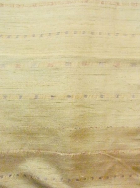 画像4: N0430F Mint  女性用 紬  シルク(正絹)  灰色がかった 黄緑色, 縞 【中古】 【USED】 【リサイクル】 ★★★★☆ (4)