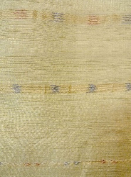 画像5: N0430F Mint  女性用 紬  シルク(正絹)  灰色がかった 黄緑色, 縞 【中古】 【USED】 【リサイクル】 ★★★★☆ (5)