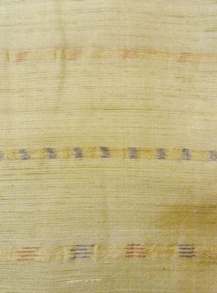 画像6: N0430F Mint  女性用 紬  シルク(正絹)  灰色がかった 黄緑色, 縞 【中古】 【USED】 【リサイクル】 ★★★★☆ (6)