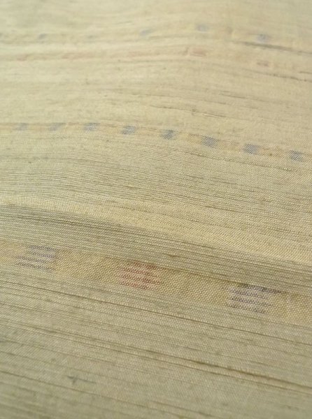 画像8: N0430F Mint  女性用 紬  シルク(正絹)  灰色がかった 黄緑色, 縞 【中古】 【USED】 【リサイクル】 ★★★★☆ (8)