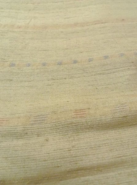 画像10: N0430F Mint  女性用 紬  シルク(正絹)  灰色がかった 黄緑色, 縞 【中古】 【USED】 【リサイクル】 ★★★★☆ (10)