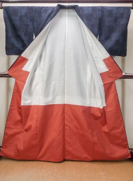 画像2: N0430G Mint  女性用 紬  シルク(正絹)   藍, 四角 【中古】 【USED】 【リサイクル】 ★★★★☆ (2)