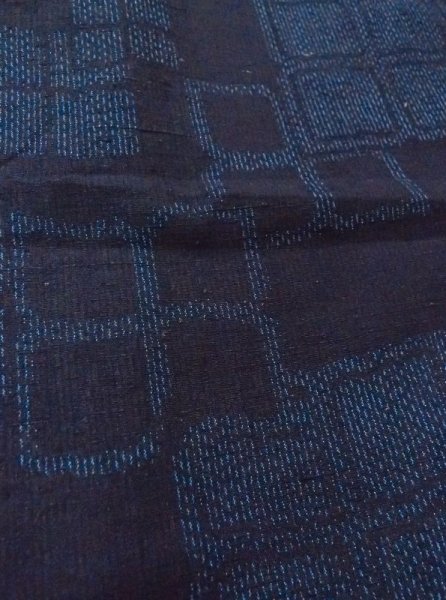 画像9: N0430G Mint  女性用 紬  シルク(正絹)   藍, 四角 【中古】 【USED】 【リサイクル】 ★★★★☆ (9)