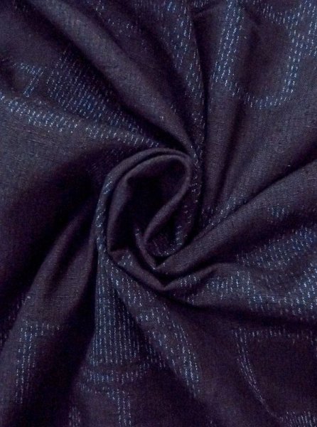 画像11: N0430G Mint  女性用 紬  シルク(正絹)   藍, 四角 【中古】 【USED】 【リサイクル】 ★★★★☆ (11)