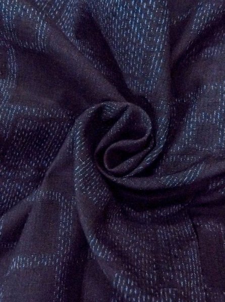 画像12: N0430G Mint  女性用 紬  シルク(正絹)   藍, 四角 【中古】 【USED】 【リサイクル】 ★★★★☆ (12)