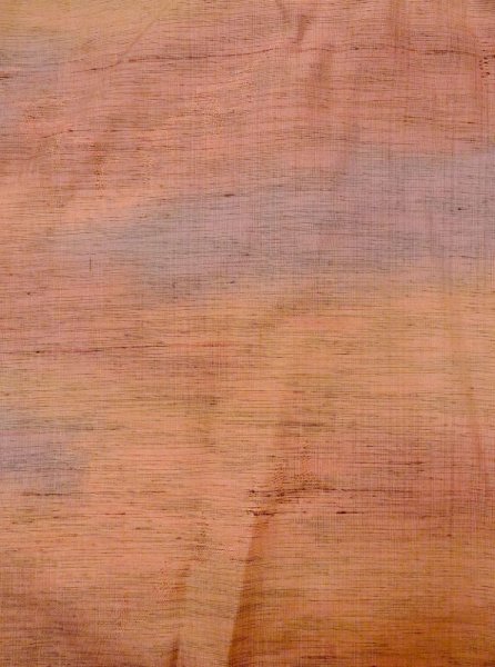 画像3: N0430J  女性用 紬  シルク(正絹) 淡い 灰色がかった 橙色, 葉 【中古】 【USED】 【リサイクル】 ★★★☆☆ (3)