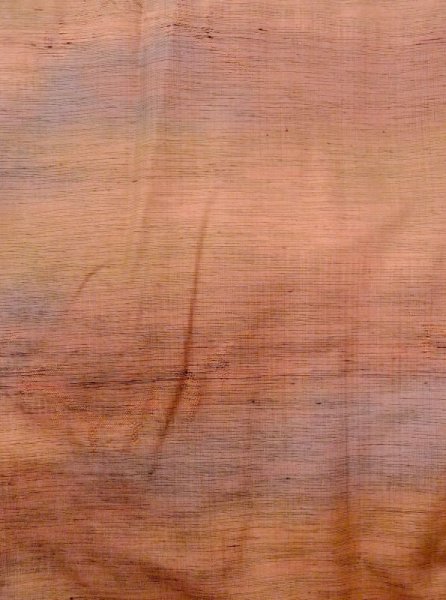 画像4: N0430J  女性用 紬  シルク(正絹) 淡い 灰色がかった 橙色, 葉 【中古】 【USED】 【リサイクル】 ★★★☆☆ (4)