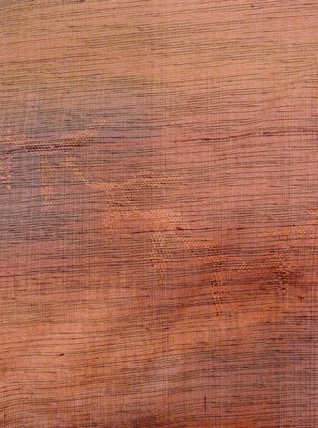 画像6: N0430J  女性用 紬  シルク(正絹) 淡い 灰色がかった 橙色, 葉 【中古】 【USED】 【リサイクル】 ★★★☆☆ (6)