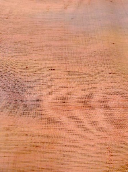 画像9: N0430J  女性用 紬  シルク(正絹) 淡い 灰色がかった 橙色, 葉 【中古】 【USED】 【リサイクル】 ★★★☆☆ (9)