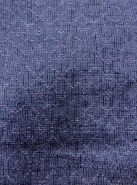 画像7: N0430L  女性用 紬  シルク（正絹）  淡い 藍, 菱 【中古】 【USED】 【リサイクル】 ★★★☆☆ (7)